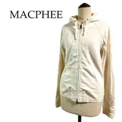 MACPHEE 白長袖ジップアップパーカー