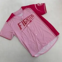 北海道日本ハムファイターズ 野球ユニフォーム ピンク 赤 ボタン 半袖