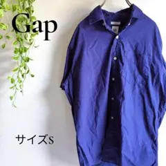 b2333　GAP　半袖シャツ　S　ドット柄 　メンズ　カジュアル　ネイビー系