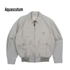 80s 90s Aquascutum ブルゾン ジャケット ロゴ 刺繍 L
