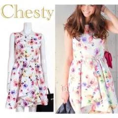 【新品】Chesty♡chay着用 花柄ワンピース サイズ0 ノースリーブ