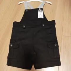 ブラック オーバーオール ロンパース 80cm 未使用