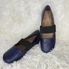 イング　ing レザー　フラットシューズ　パンプス　ラバー　ストラップ　22EE