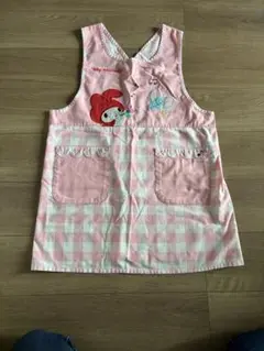 My Melody 保育士エプロン ピンク チェック