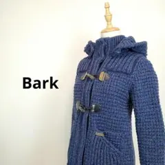 バークBarkレディースSサイズ青ダッフルコートフード付き
