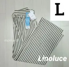 新品◇しまむら 接触冷感 linoluce ストライプ イージーパンツ L