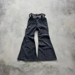 super wide black flare denim design