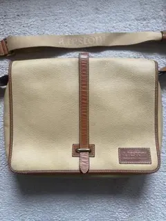 【正規品】a.testoni シボ革 レザー ショルダーバッグ イタリア製 薄茶