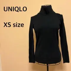 【UNIQLO】レディース/タートルネックトップス/黒/ブラック/シンプル/無地