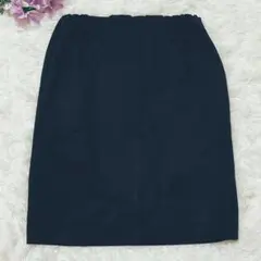 INED タイトスカート　ウェスト総ゴム　ネイビー
