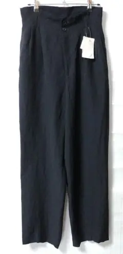 スピックアンドスパン　麻　レーヨン　パンツ　ネイビー　36