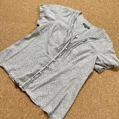 EddieBauer エディバウアー ブラウス　半袖　総柄　ペイズリー　フリル