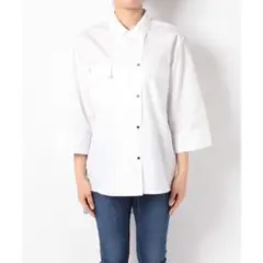 B1838【LANVIN】バック切り替えシャツ タグ付き ブラウス バックレース