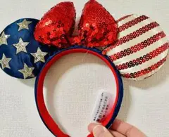 海外ディズニー限定　ニューアメリカーナ国旗カチューシャ