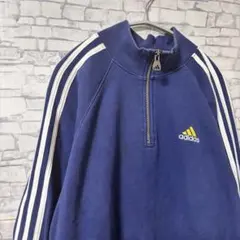 【入手困難】90s adidas ハーフジップスウェット アディダス 大きめ
