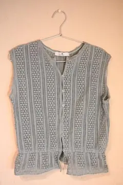 難あり　SonnyLabel ノースリーブレースシャツ グレー