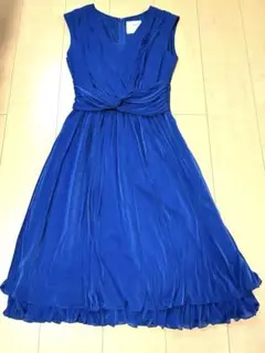 couture 青 ノースリーブ ひざ丈ワンピース