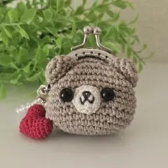ハンドメイド　くまさん　ミニサイズ　がま口
