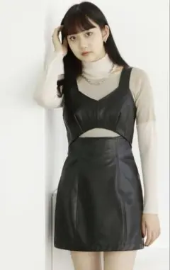 MURUA フロントカットワンピース ブラック
