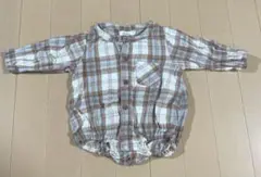 PAIR MANON ベージュチェックロンパース 80cm