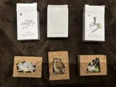日本野鳥の会 バードメイト ピンバッジ 3個　エナガ　シマフクロウ　ミユビシギ