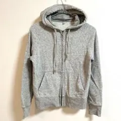 ユニクロ　UNIQLO フルジップスウェットパーカー　グレー　S 綿コットン