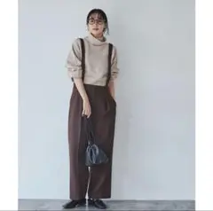 美品✨コーエン coen メランジツイルサロペット M ダークブラウン