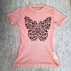 YOSHIE INABA　ヨシイイナバ　ピンク 蝶模様 Tシャツシースルー 11