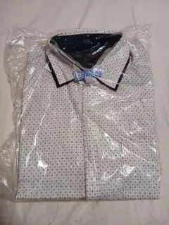 MICHEL KLEIN ドット　長袖シャツ　二枚襟