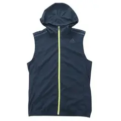 【美品】adidas フード付きベスト ネイビー