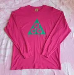 美品 ナイキ ACG ロンTシャツ M ピンク 大きめサイズ ロンT ビックロゴ