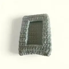水色の編み物トレカケース