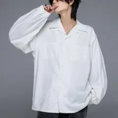 【美品】ADRER ドルマンスリーブオープンカラーシャツ ホワイト Sサイズ