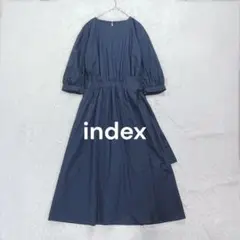インデックス♡ウエストマークサイドベルトロングワンピース サッカー生地 涼しい♪