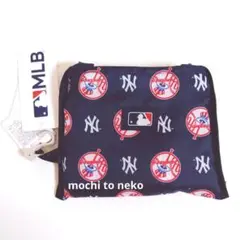 新品 MLB ヤンキース エコバッグ ポケット付 紺 旅 ニューヨーク しまむら