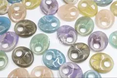 【Fuwari】 ニュアンスカラー マーブル 変形 オーバル アクリルチャーム