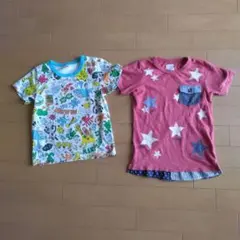 110サイズ カラフルキャラクターTシャツ2枚
