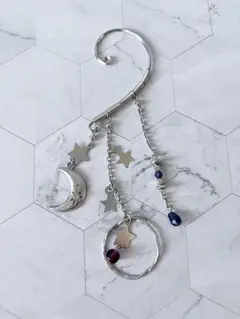 チャイハネ　ムーン　月と星のモチーフ イヤーフック