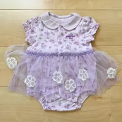 アナスイミニ　ANNASUI mini 紫花柄ロンパース チュール付き70