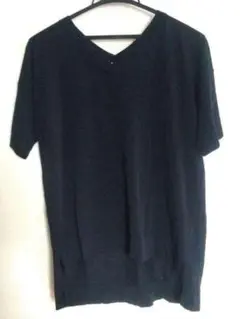 【美品】アルファキュービック シースルートップス 半袖 ネイビー Lサイズ