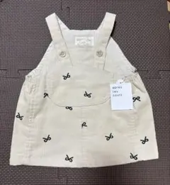 ロンパース　リボン　オーバーオール　70 アプレレクール女の子コーデュロイ　新品