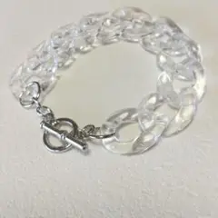 アクリルチェーンクリアマンテルブレスレット内周約16㎝