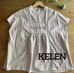 人気のKELEN（ケレン）　レース　くすみピンク　コットン100% シャツ