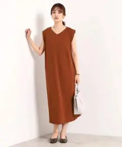 ITS'DEMO カットジョーゼットタックワンピース