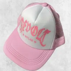 Y2K ピンク メッシュキャップ REVOLT ロゴ キャップ