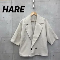 HARE ハレ ダブルジャケット 半袖 シャツ メンズ F アイボリー