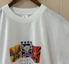 【未使用】京劇 京劇臉譜 メンズ 半袖 プリント Tシャツ XL ホワイト