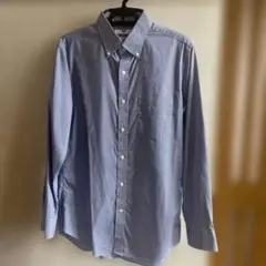ユニクロ　ボタンダウンチェックシャツ 青白