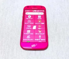 らくらくスマートフォン　me ピンク SIMフリー ワンセグ　v-0