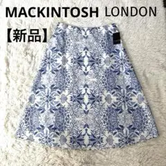 【新品タグ付】MACKINTOSH LONDON フレアスカート　ブルー　花柄
